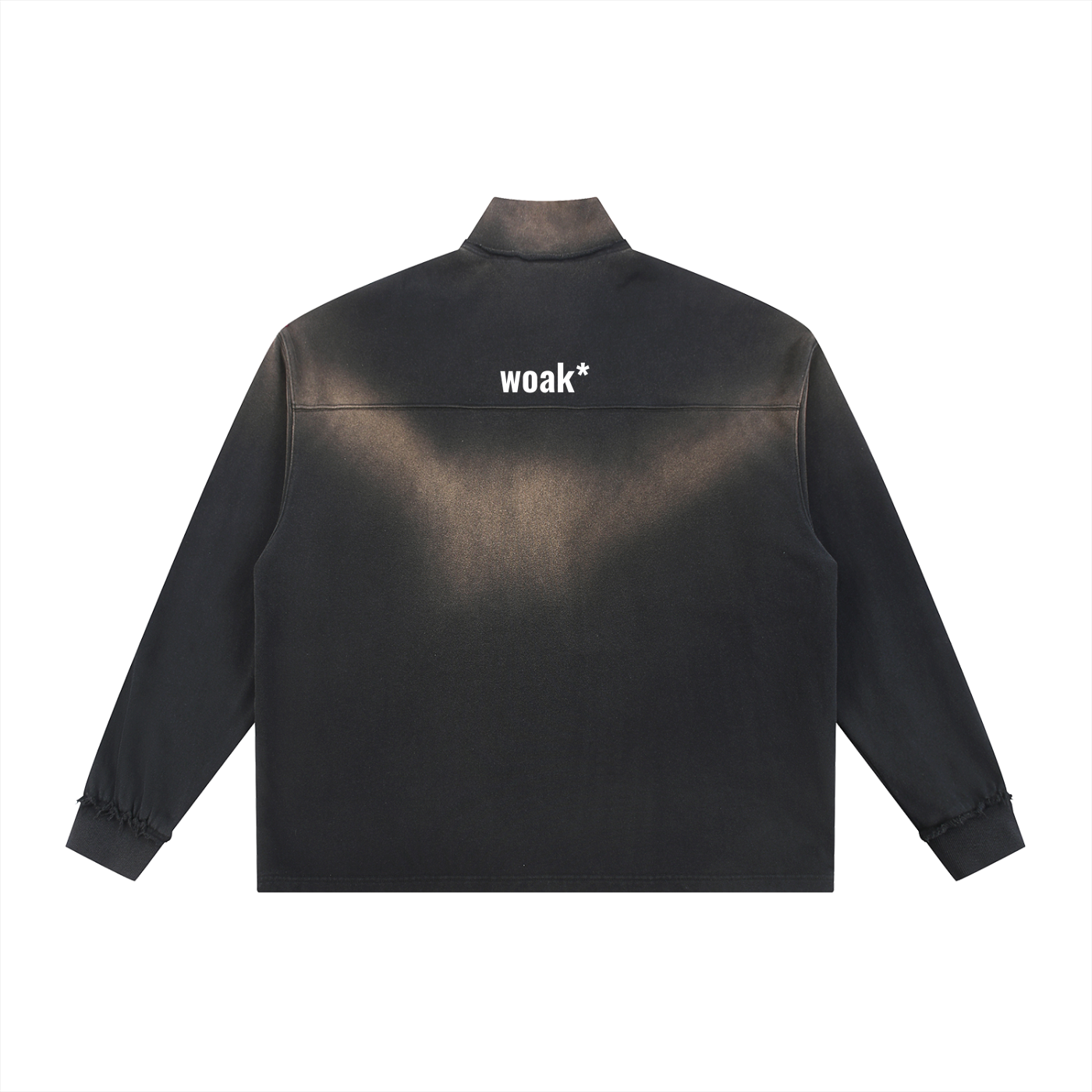 Sun Fade Raw Edge Quarter-Zip Sweatshirt
